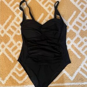 Black Ruched Swimsuit
